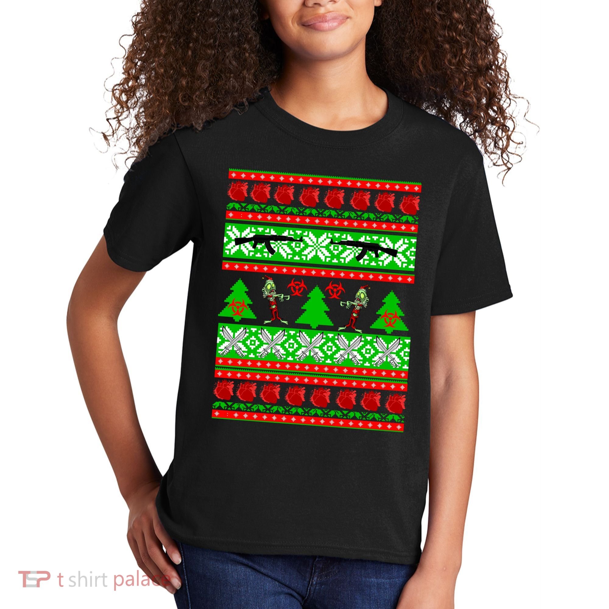 Ugly Zombie Apocalypse Christmas Sweater Kids T-Shirt