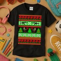 Ugly Zombie Apocalypse Christmas Sweater Kids T-Shirt thumb 3