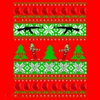 Ugly Zombie Apocalypse Christmas Sweater Santa Hat thumb 1