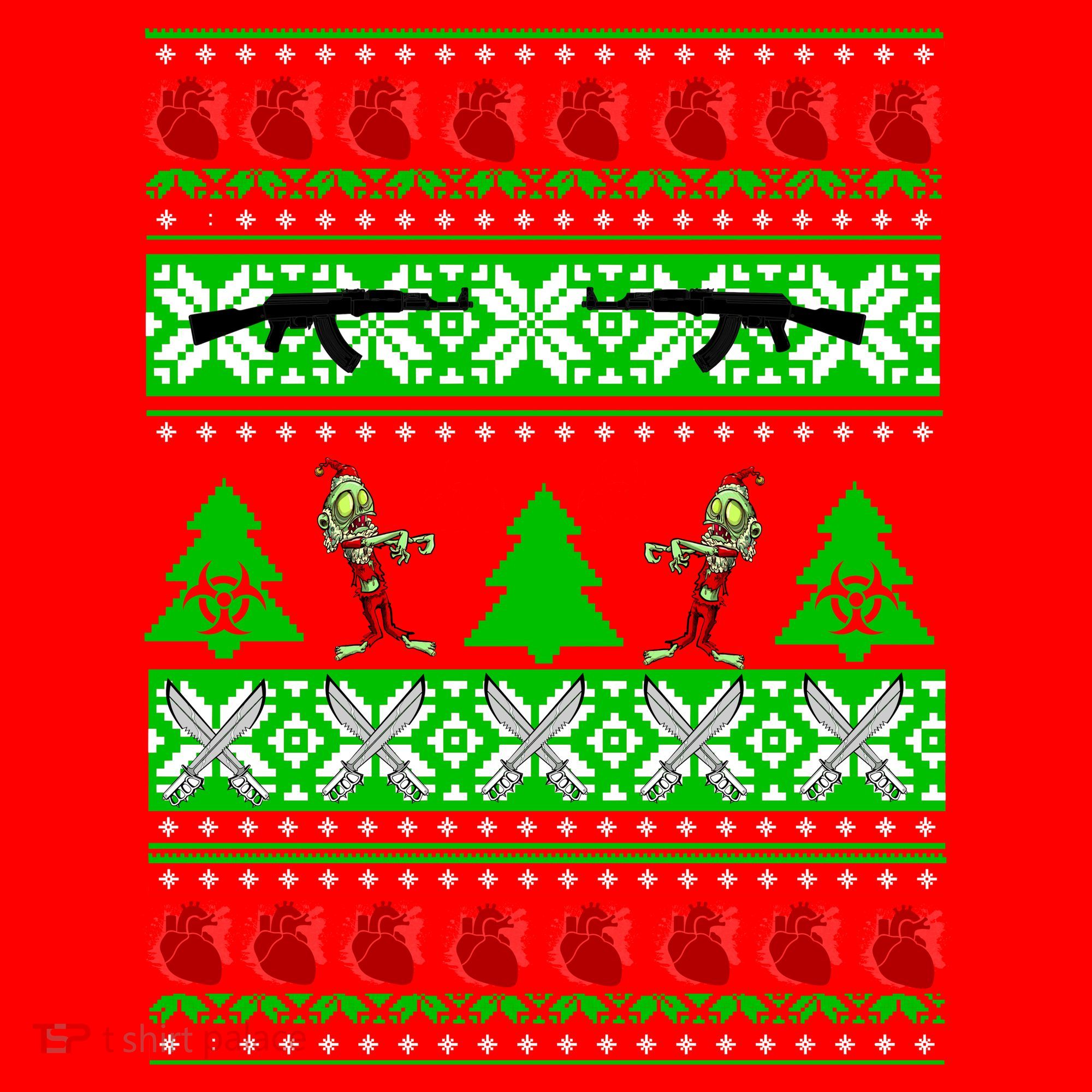 Ugly Zombie Apocalypse Christmas Sweater Santa Hat