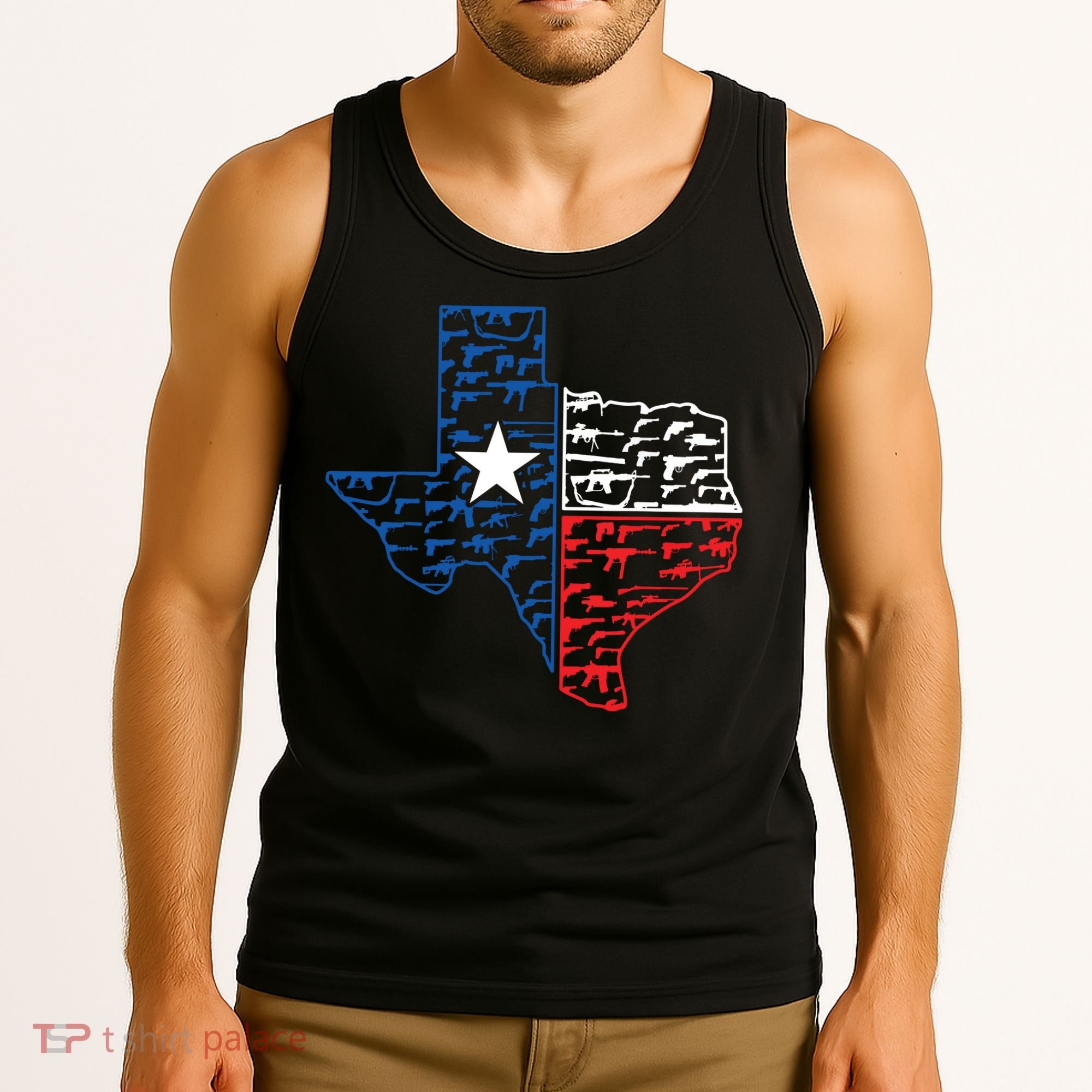 Usa Guns Patriotic Texan America Texas Tank Top