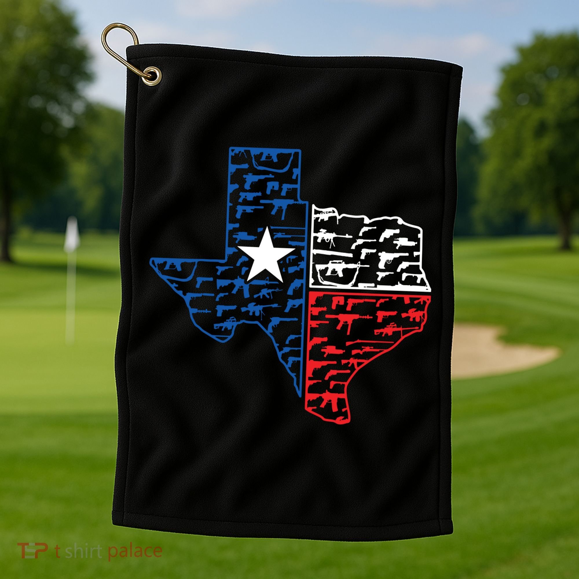 Usa Guns Patriotic Texan America Texas Golf Towel