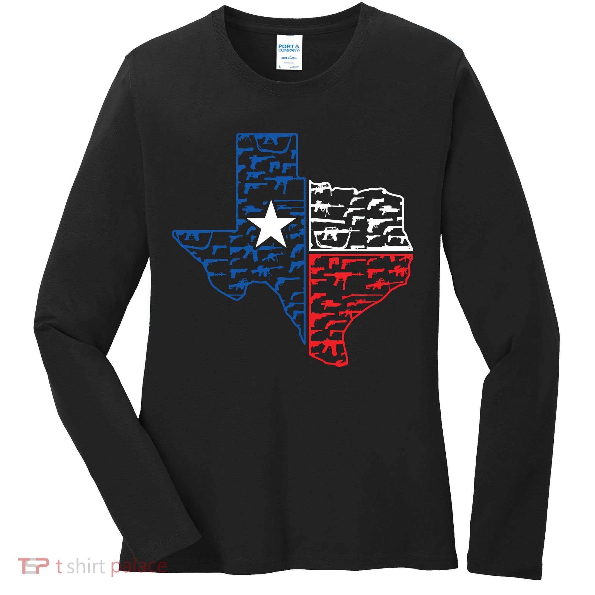 Usa Guns Patriotic Texan America Texas Women's Long Sleeve Shirt