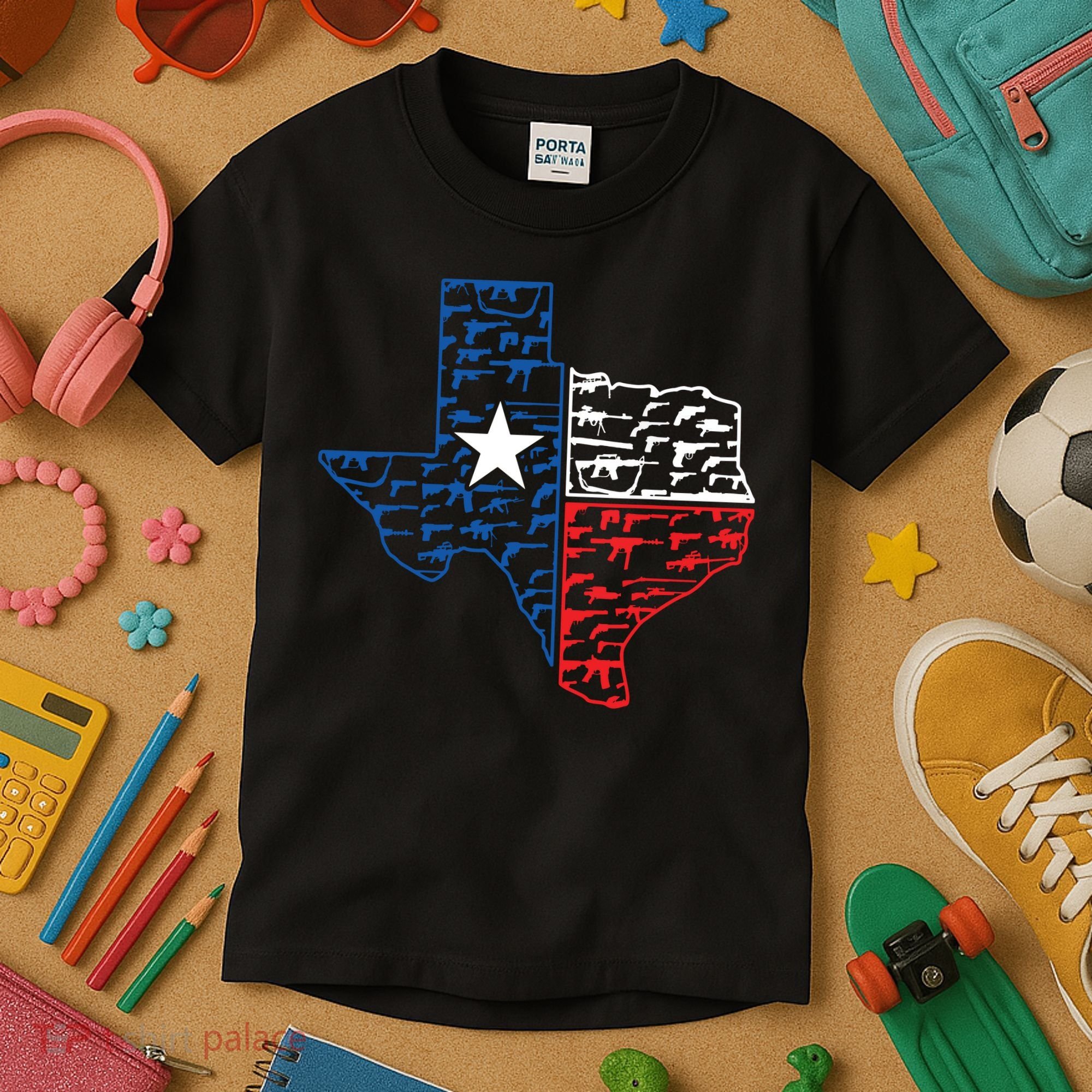 Usa Guns Patriotic Texan America Texas Kids T-Shirt