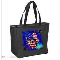 USA Grunge Skull Tote Bag thumb 2