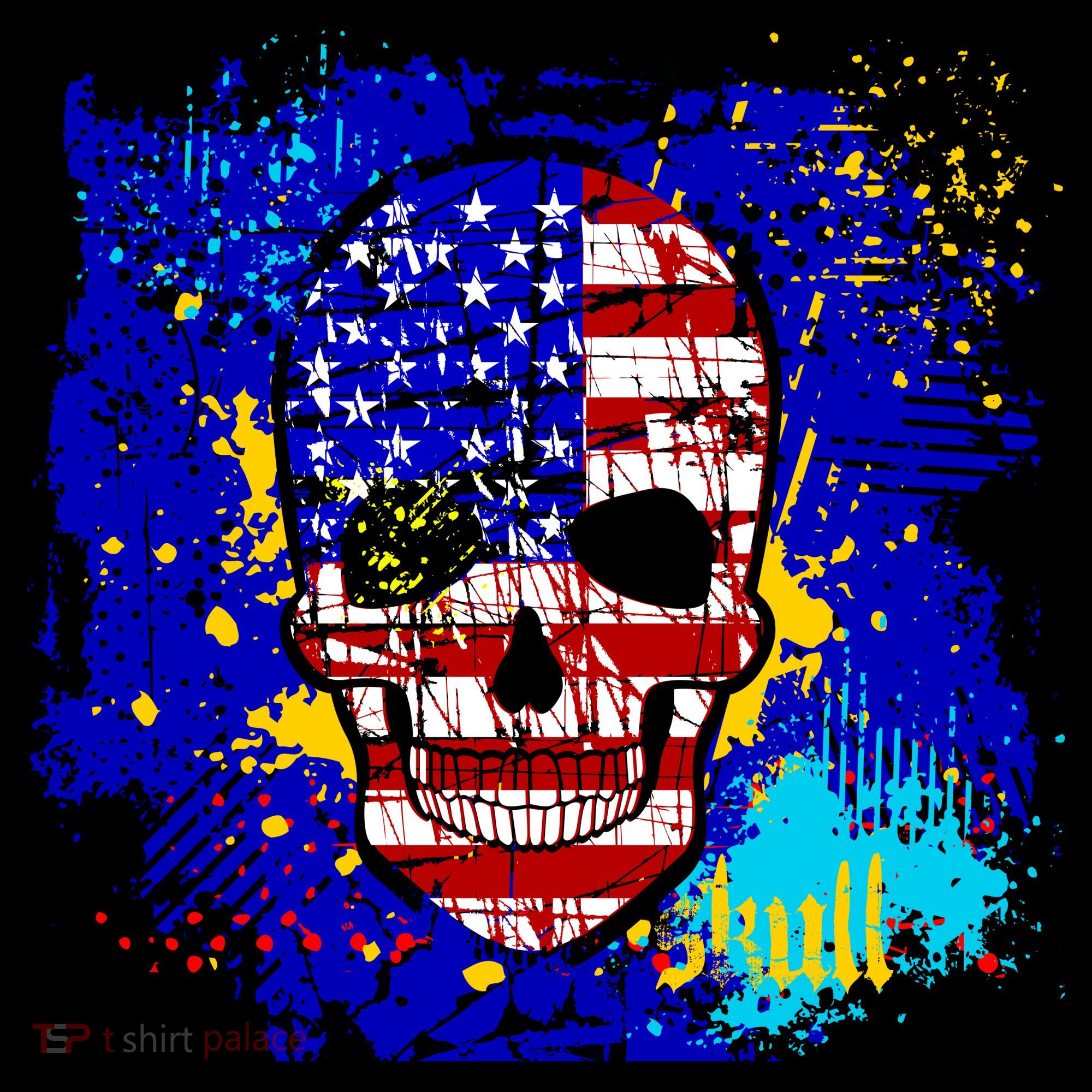 USA Grunge Skull Tote Bag