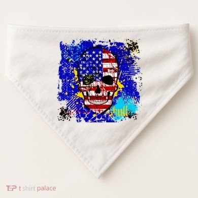 USA Grunge Skull USA-Made Doggie Bandana