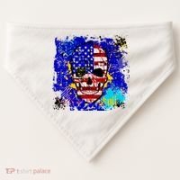 USA Grunge Skull USA-Made Doggie Bandana thumb 0