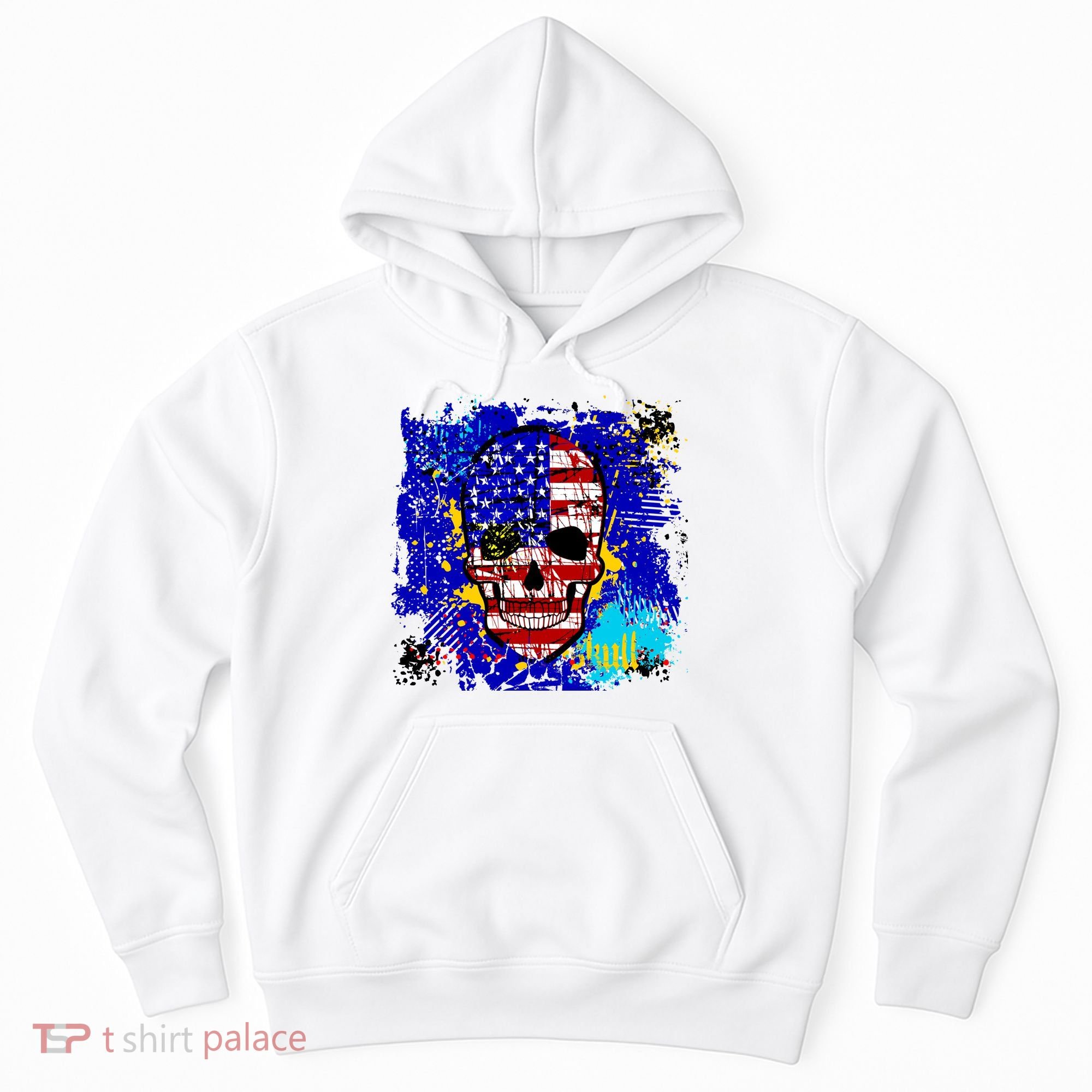 USA Grunge Skull Hoodie