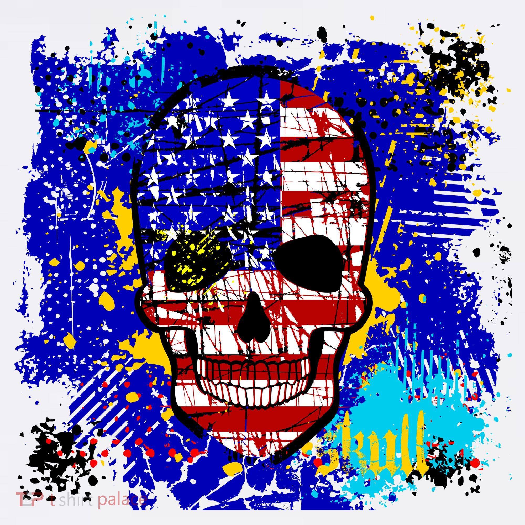 USA Grunge Skull Apron