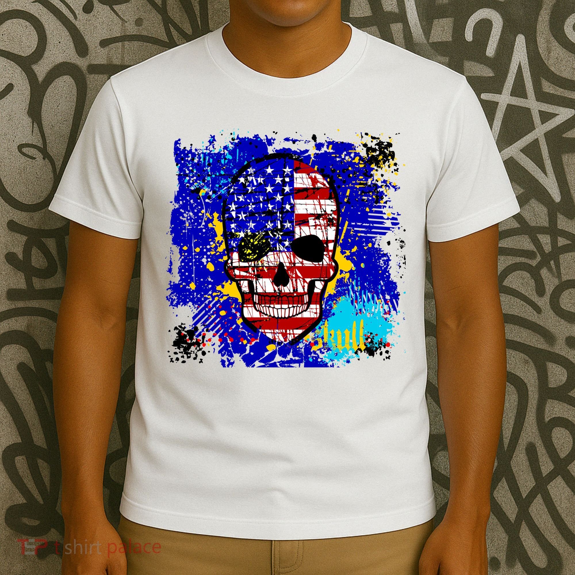 USA Grunge Skull T-Shirt