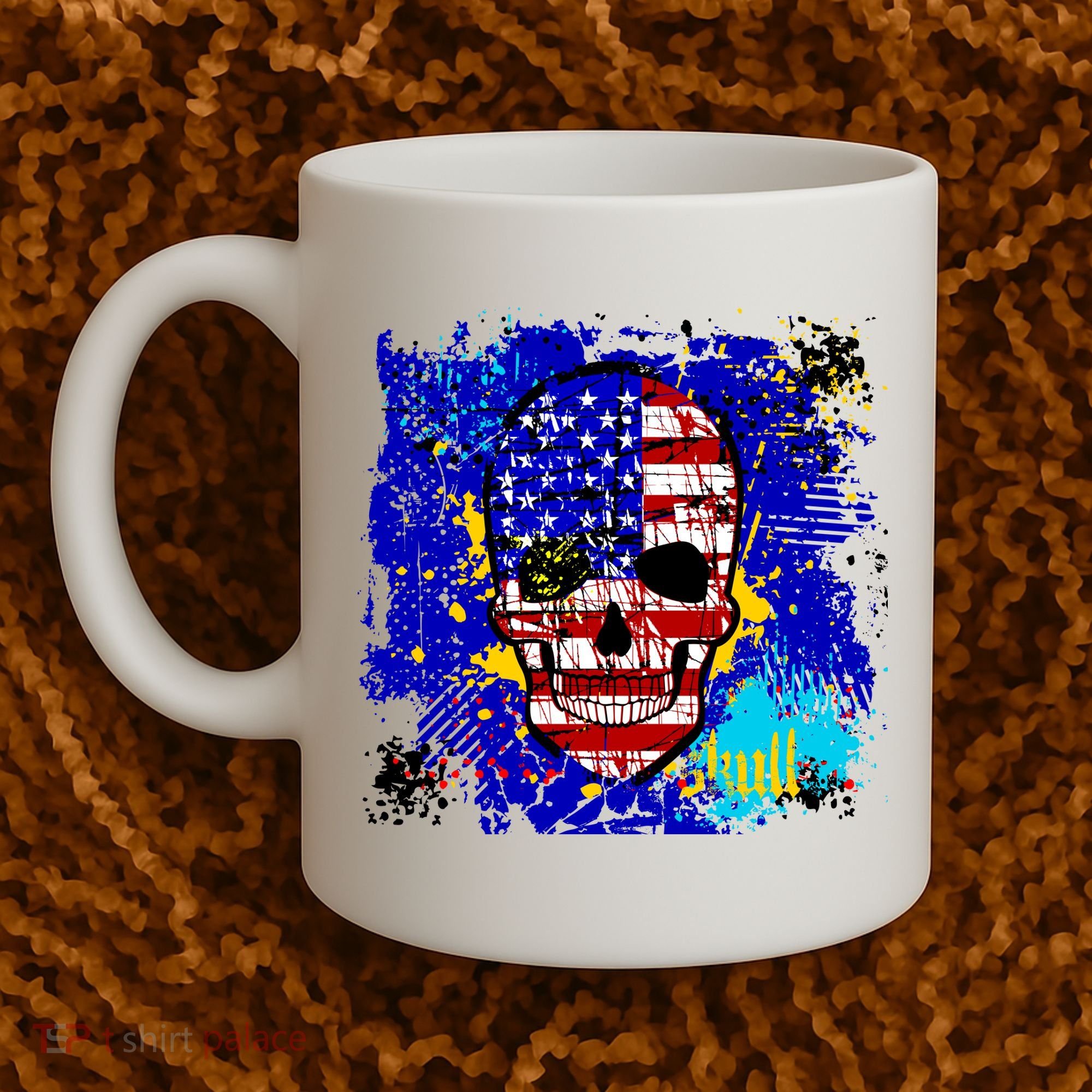 USA Grunge Skull Coffee Mug