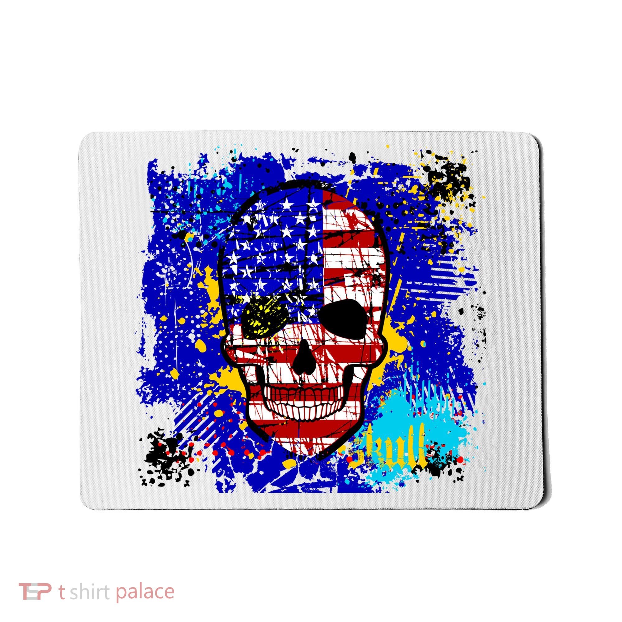 USA Grunge Skull Mousepad