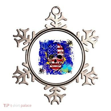 USA Grunge Skull Ornament