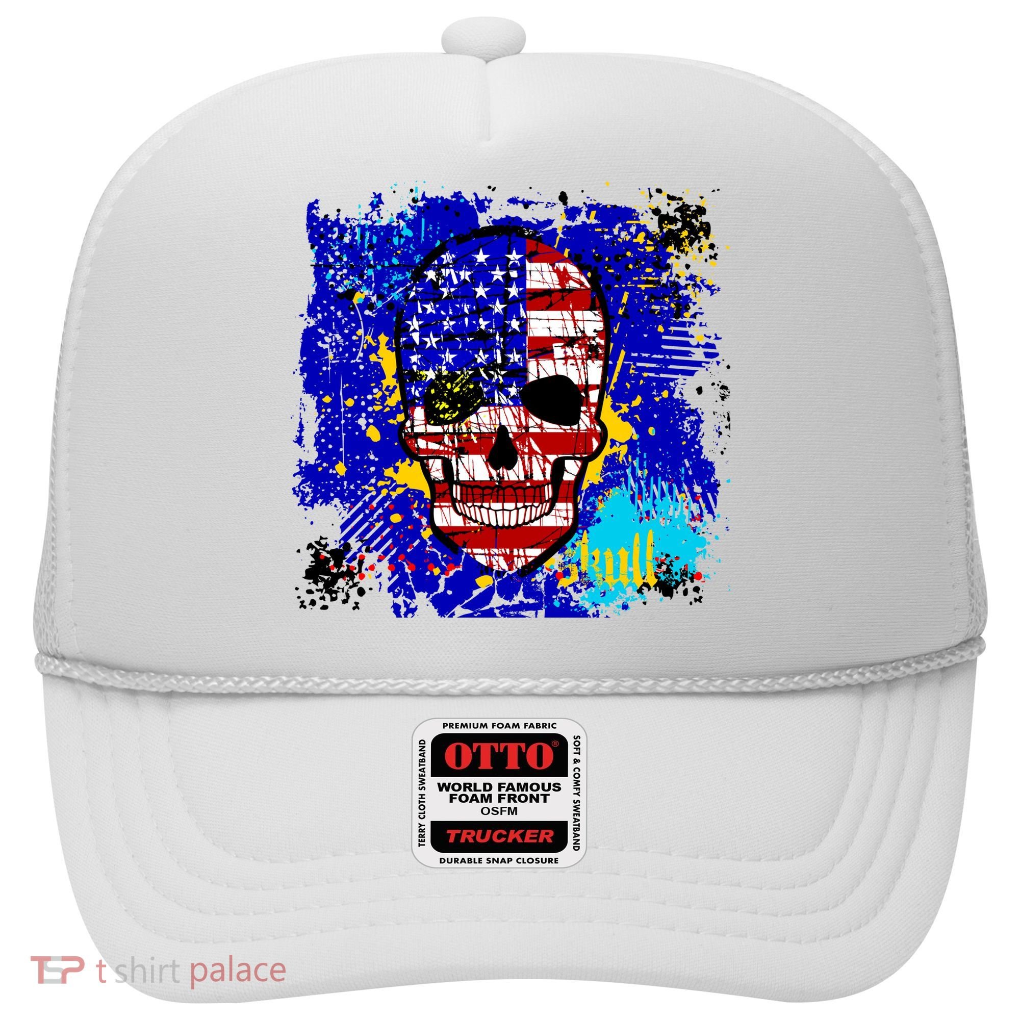 USA Grunge Skull Hat