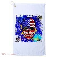 USA Grunge Skull Golf Towel thumb 0