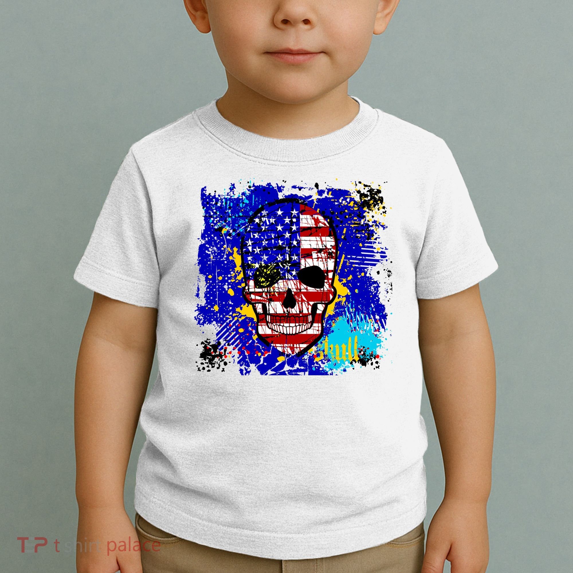 USA Grunge Skull Toddler T-Shirt