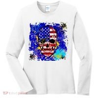 USA Grunge Skull Women's Long Sleeve Shirt thumb 0