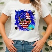 USA Grunge Skull Women's T-Shirt thumb 2