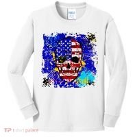 USA Grunge Skull Kids Long Sleeve Shirt thumb 0