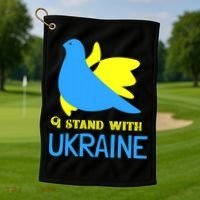 Ukrainian Gift Support Ukrainian Flag I Stand With Ukraine Gift Golf Towel thumb 1
