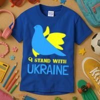 Ukrainian Gift Support Ukrainian Flag I Stand With Ukraine Gift Kids T-Shirt thumb 3
