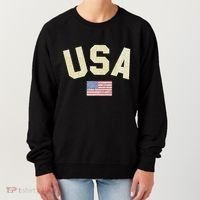 Usa Gold Text Centre Flag Women's Sweatshirt thumb 0