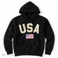 Usa Gold Text Centre Flag Hoodie thumb 0
