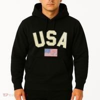 Usa Gold Text Centre Flag Hoodie thumb 2