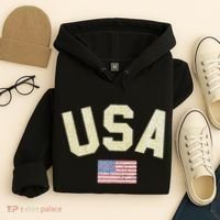 Usa Gold Text Centre Flag Hoodie thumb 4