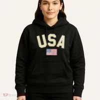 Usa Gold Text Centre Flag Hoodie thumb 5