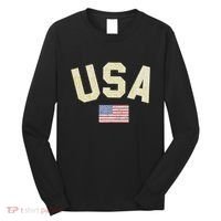 Usa Gold Text Centre Flag Long Sleeve Shirt thumb 0