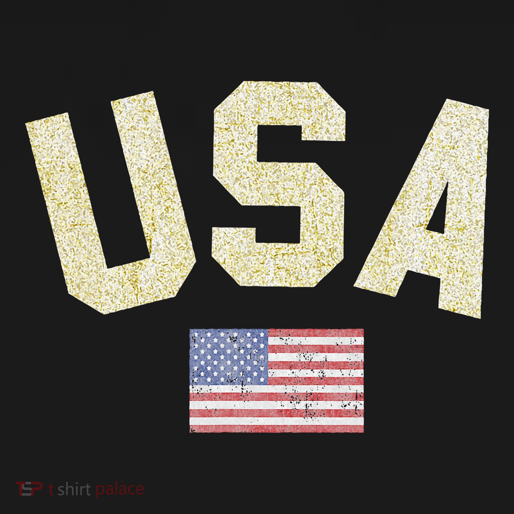 Usa Gold Text Centre Flag Apron