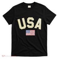 Usa Gold Text Centre Flag T-Shirt thumb 0
