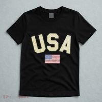 Usa Gold Text Centre Flag T-Shirt thumb 5