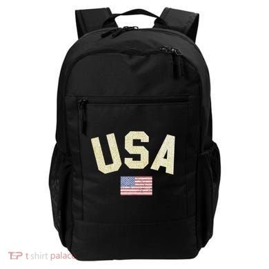 Usa Gold Text Centre Flag Backpack