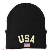 Usa Gold Text Centre Flag Beanie thumb 0