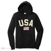 Usa Gold Text Centre Flag Women's Hoodie thumb 0
