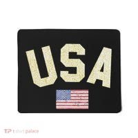 Usa Gold Text Centre Flag Mousepad thumb 0