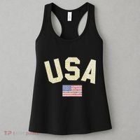 Usa Gold Text Centre Flag Women's Tank Top thumb 3