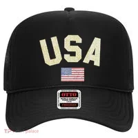 Usa Gold Text Centre Flag Hat thumb 0