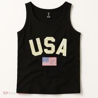 Usa Gold Text Centre Flag Tank Top thumb 2