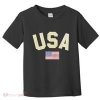 Usa Gold Text Centre Flag Toddler T-Shirt thumb 0