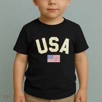 Usa Gold Text Centre Flag Toddler T-Shirt thumb 2