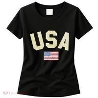 Usa Gold Text Centre Flag Women's T-Shirt thumb 0