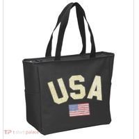 Usa Gold Text Centre Flag Tote Bag thumb 2