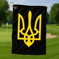 Ukraine Golden Trident Stand With Ukraine Pride Golf Towel thumb 1