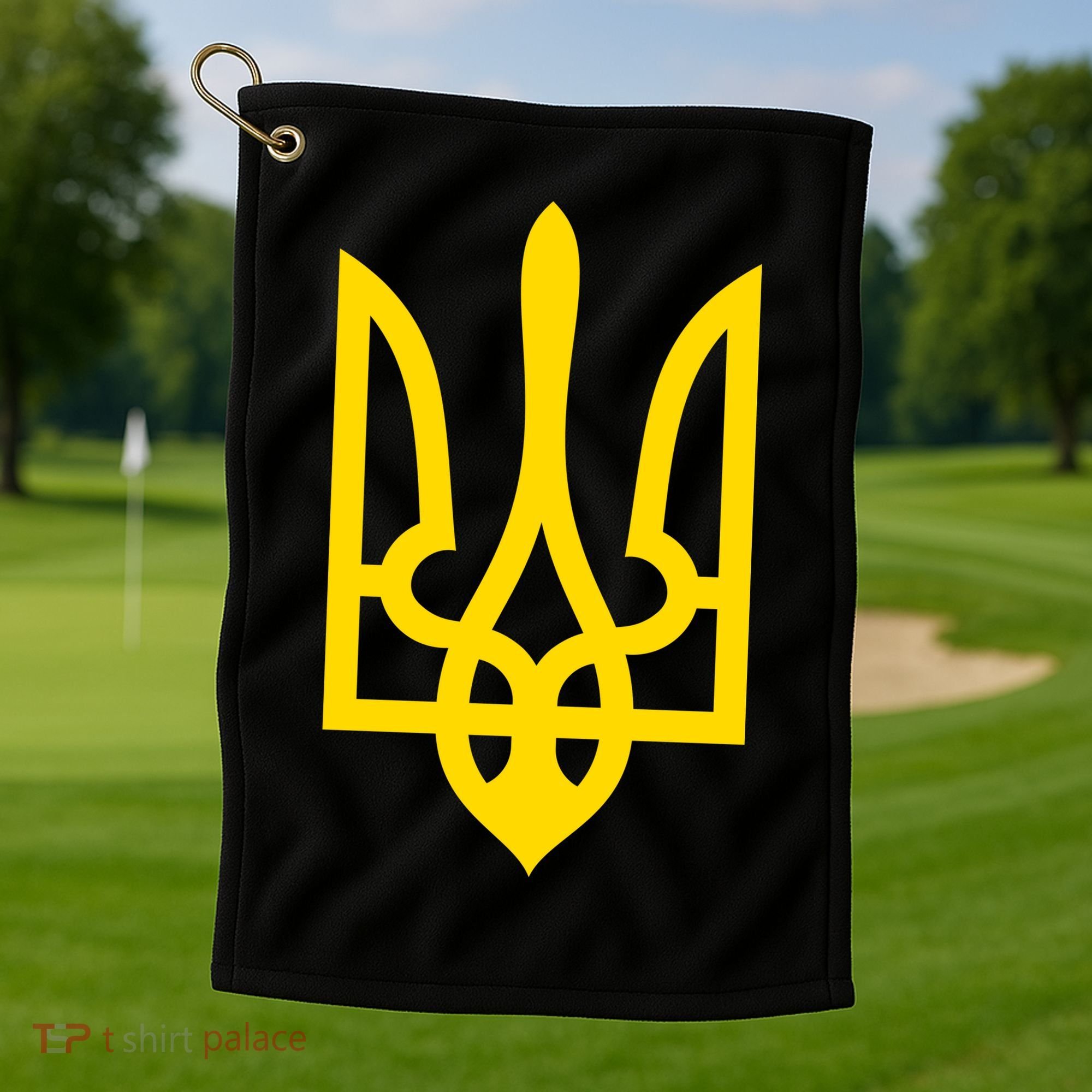 Ukraine Golden Trident Stand With Ukraine Pride Golf Towel