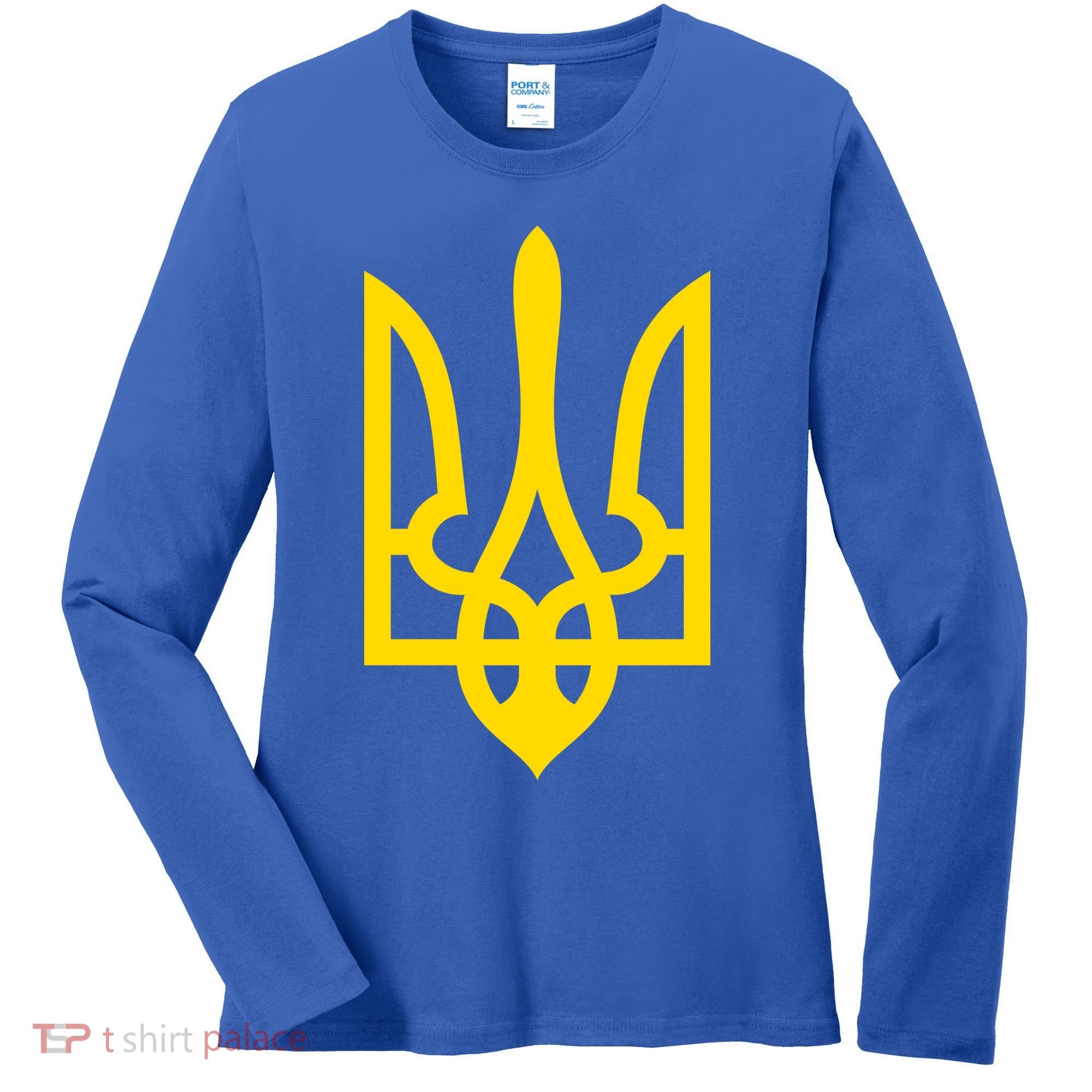 Ukraine Golden Trident Stand With Ukraine Pride Women's Long Sleeve Shirt