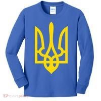 Ukraine Golden Trident Stand With Ukraine Pride Kids Long Sleeve Shirt thumb 0